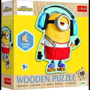 Trefl Wooden: Őrült Minyon puzzle fából - 50 darabos