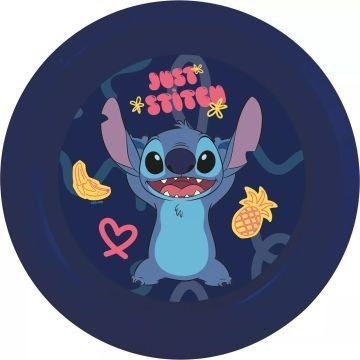 Stitch: Műanyag lapostányér, 20 cm - sötétkék