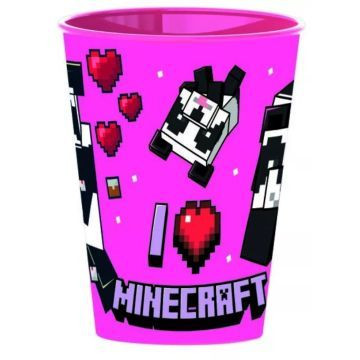 Minecraft: Műanyag pohár, rózsaszín - 260 ml