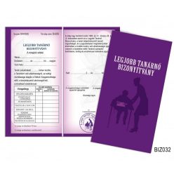 Legjobb tanárnő bizonyítvány