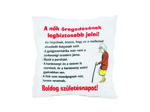 Díszpárna A nők öregedésének jelei 26cm