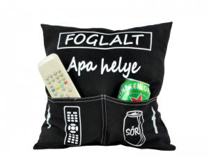 Díszpárna zsebes Apa helye 32cm